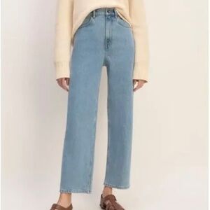 Everlane The Way-High Straight Jean Light Indigo 30 Tall NWT